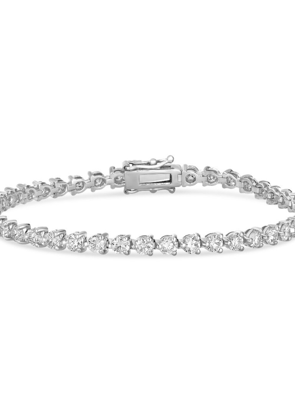 2.00 Carat Natural Diamond Tennis Bracelet 3 Prong 14K White Gold 7''